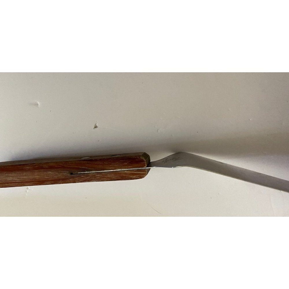 Vintage JR 3024 Scraper Spatula Pie Cake Server Riveted Wood Handle Stainless - Picture 5 of 6